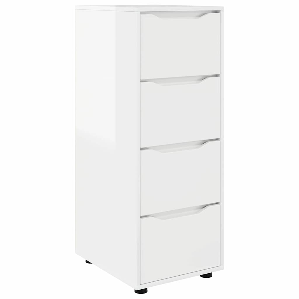 Opbevaringsskab 40 x 48 x 105 cm Konstrueret træ Høj gloss hvid