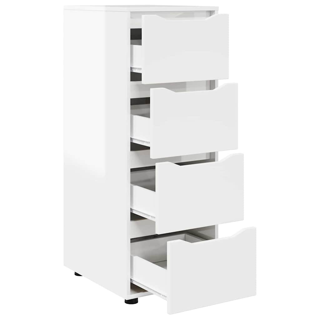 Opbevaringsskab Høj gloss hvid 40 x 48 x 105 cm Konstrueret træ
