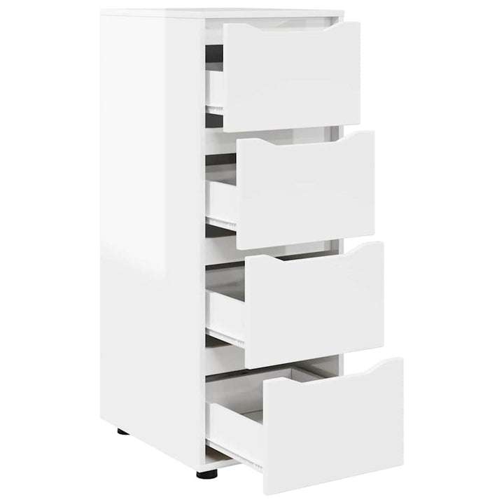 Opbevaringsskab Høj gloss hvid 40 x 48 x 105 cm Konstrueret træ
