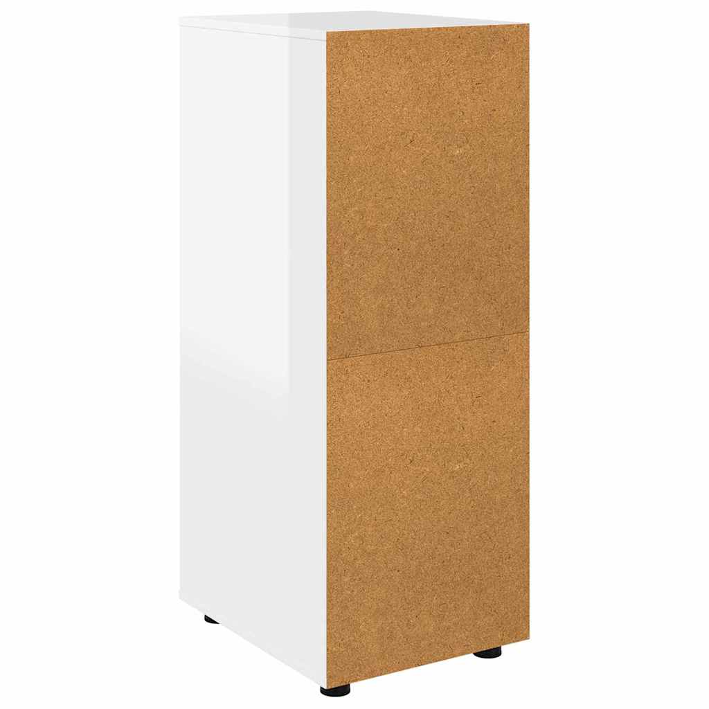 Opbevaringsskab 40 x 48 x 105 cm Konstrueret træ Høj gloss hvid