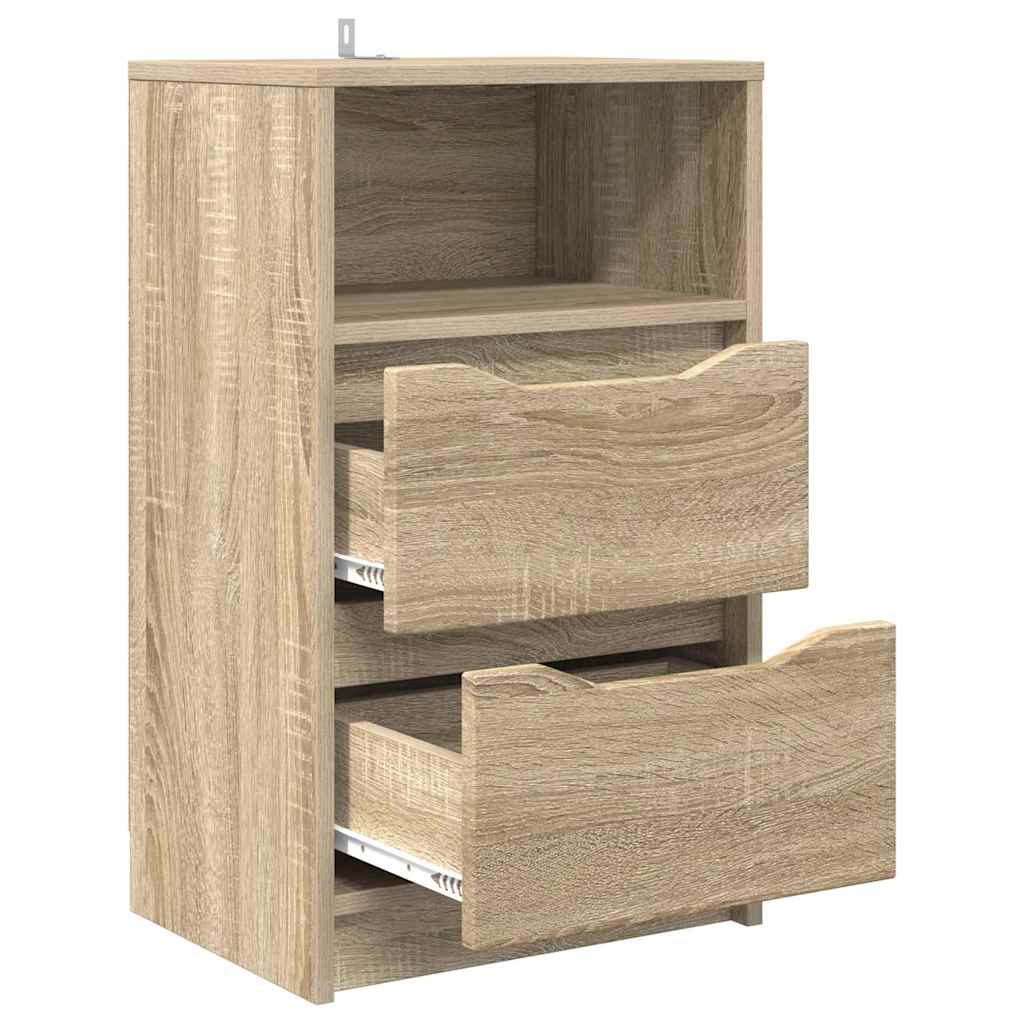Sengebord med skuffe Sonoma eg 40 x 30 x 467 cm Konstrueret træ