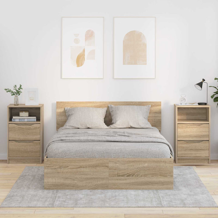Sengeborde 2 pcs Sonoma eg 40 x 30 x 467 cm Konstrueret træ