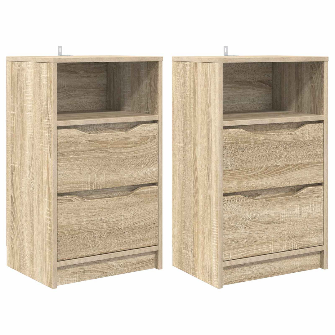 Sengeborde 2 pcs Sonoma eg 40 x 30 x 467 cm Konstrueret træ