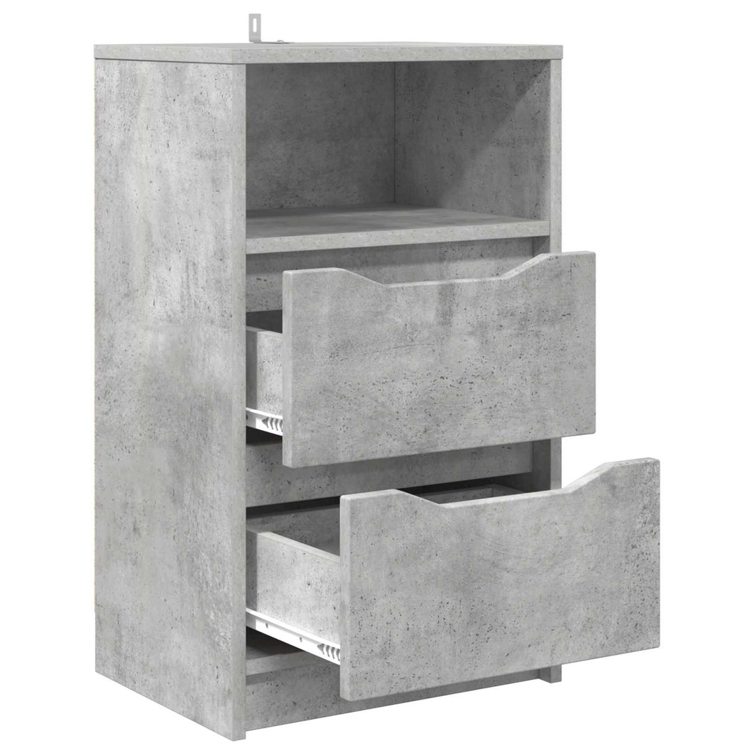 Sengeborde 2 stk. Beton Grå 40 x 30 x 467 cm Konstrueret træ
