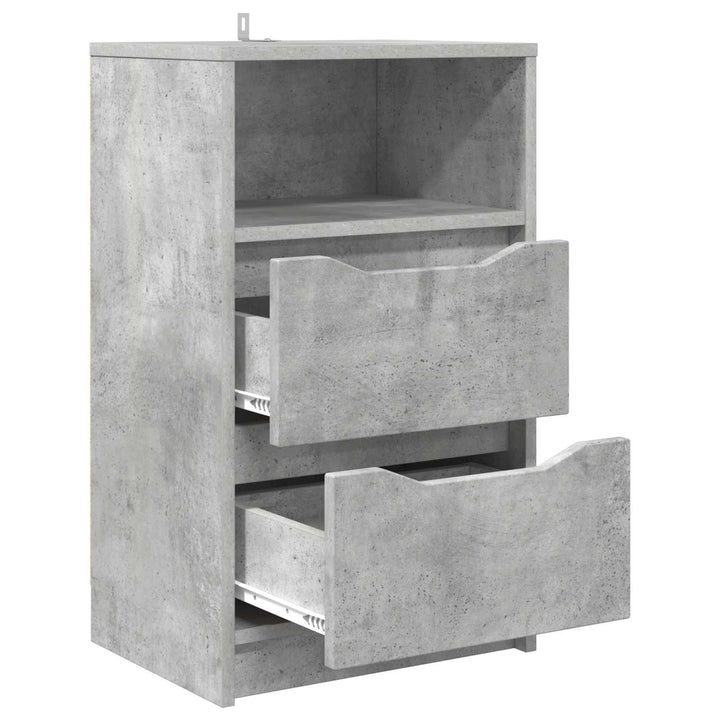 Sengeborde 2 stk. Beton Grå 40 x 30 x 467 cm Konstrueret træ