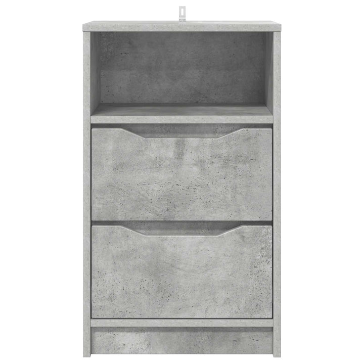 Sengeborde 2 stk. Beton Grå 40 x 30 x 467 cm Konstrueret træ