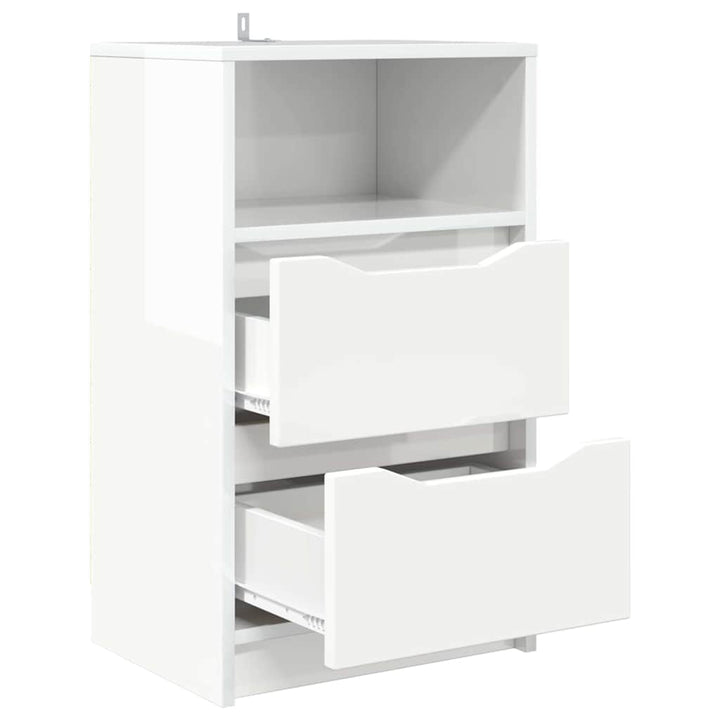 Sengebord Høj gloss hvid 40 x 30 x 467 cm Konstrueret træ