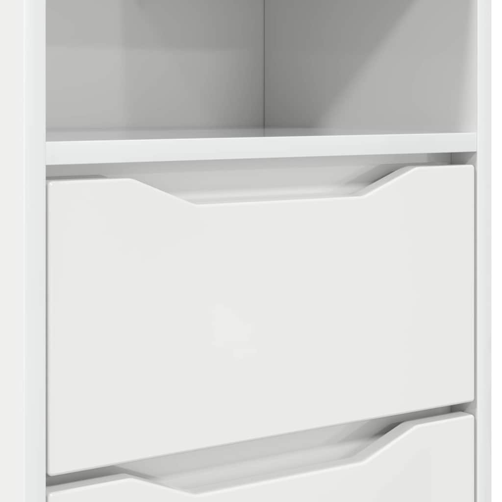 Sengeborde 2 stk. Høj gloss hvid 40 x 30 x 467 cm