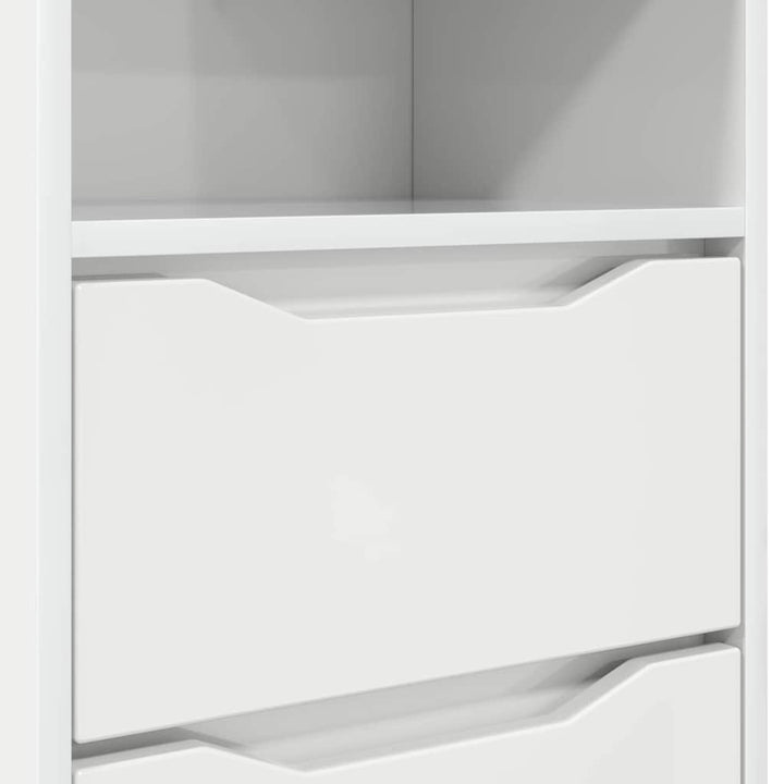 Sengeborde 2 stk. Høj gloss hvid 40 x 30 x 467 cm