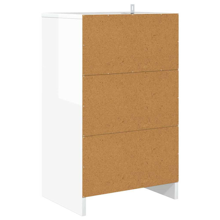 Sengeborde med skuffe 2 pcs Høj gloss hvid 40 x 30 x 467 cm