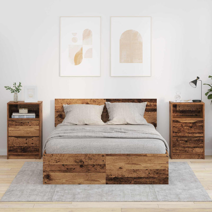 Sengeborde 2 pcs Gammelt træ 40 x 30 x 467 cm Konstrueret træ