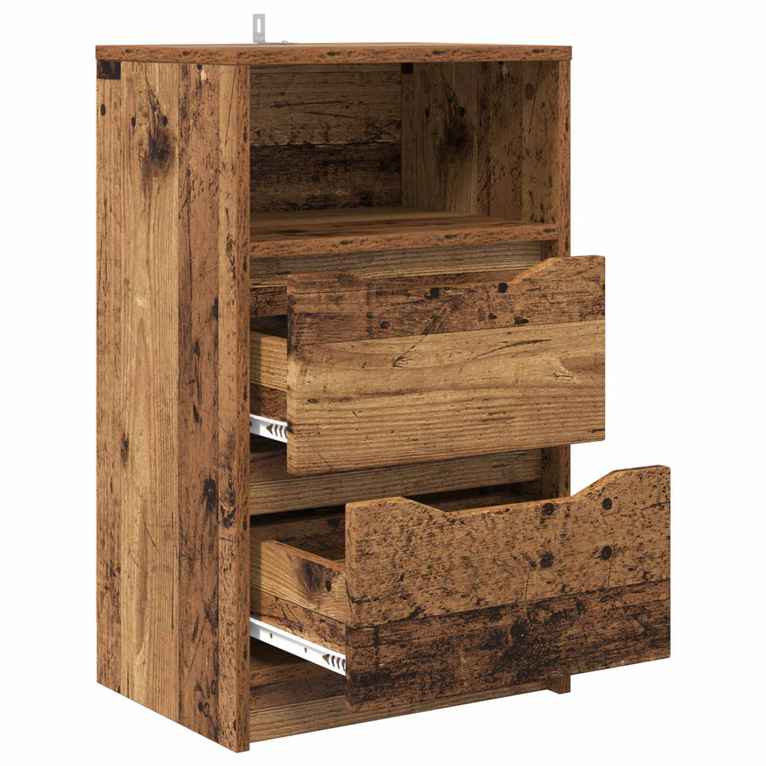 Sengeborde 2 pcs Gammelt træ 40 x 30 x 467 cm Konstrueret træ