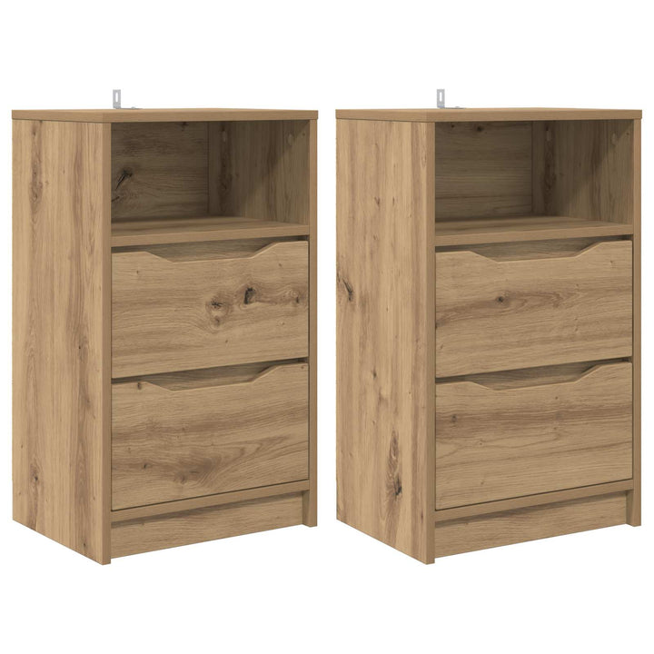 Sengeborde 2 stk. Artisan-eg 40 x 30 x 67 cm Konstrueret træ