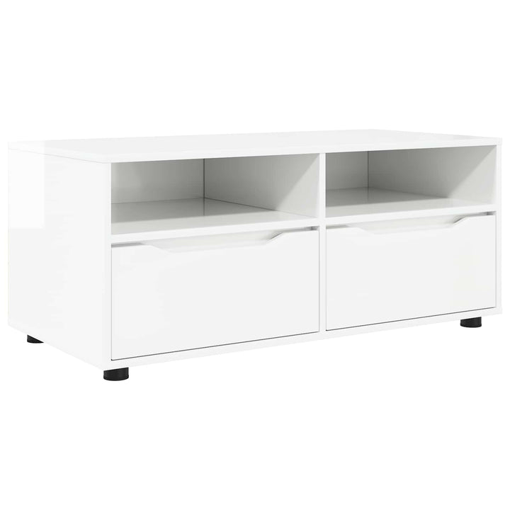 TV-skab Høj gloss hvid 100 x 48 x 43 cm Konstrueret træ