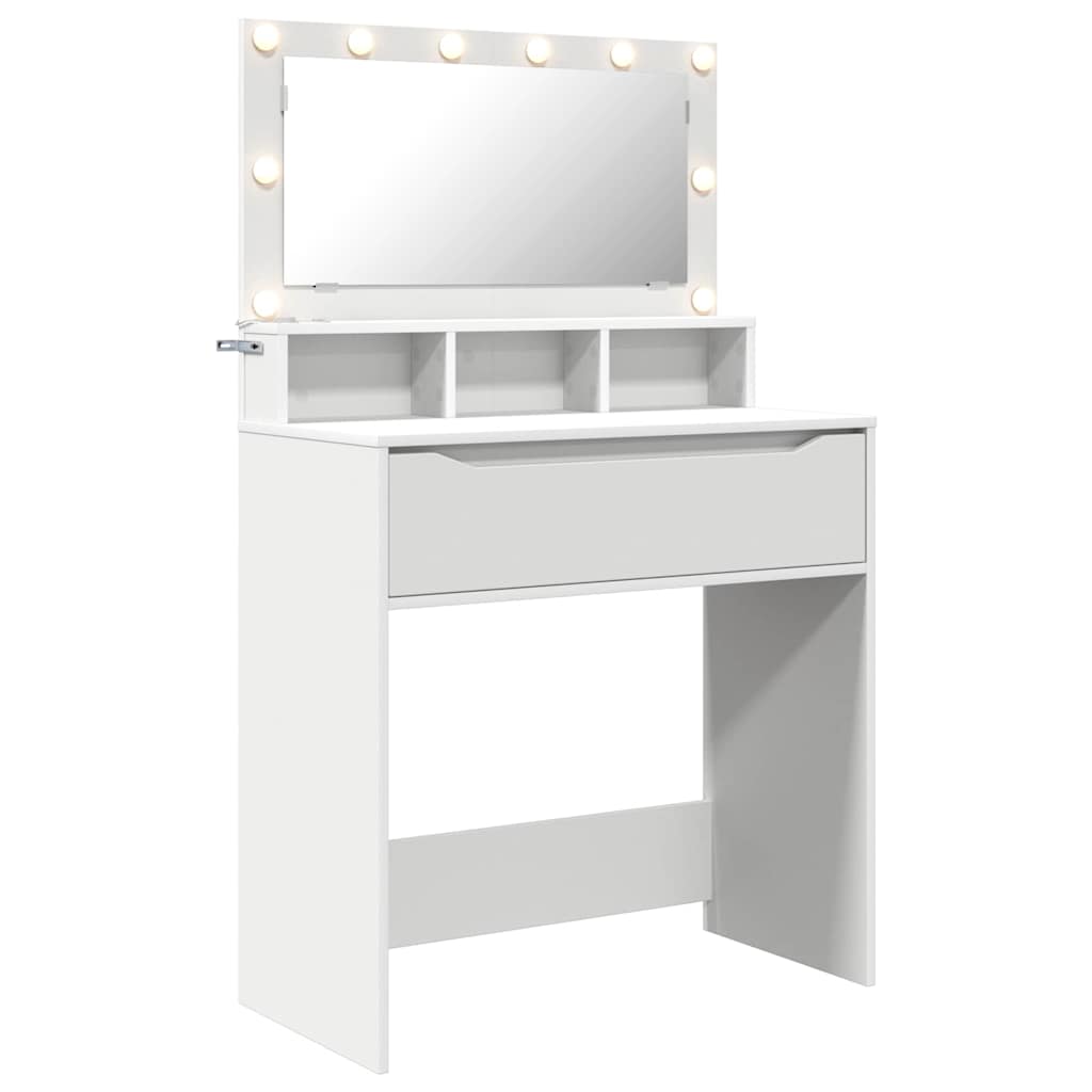 Soveværelsessminkeborde Hvid 80 x 39,6 x 135 cm Konstrueret træ