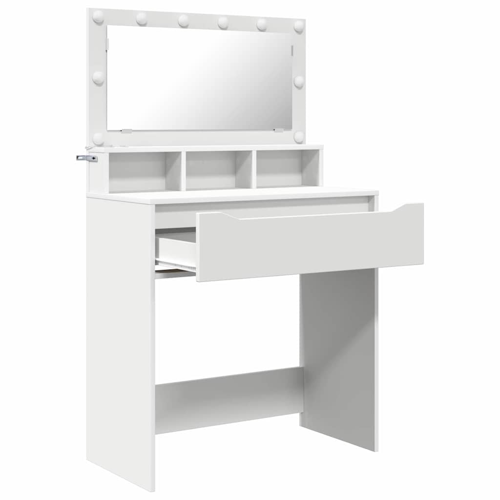 Soveværelsessminkeborde Hvid 80 x 39,6 x 135 cm Konstrueret træ