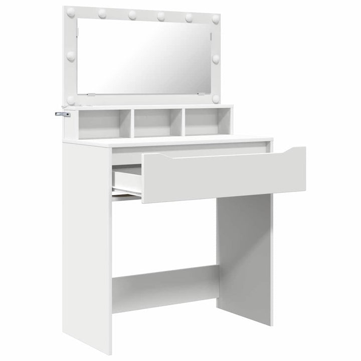 Soveværelsessminkeborde Hvid 80 x 39,6 x 135 cm Konstrueret træ