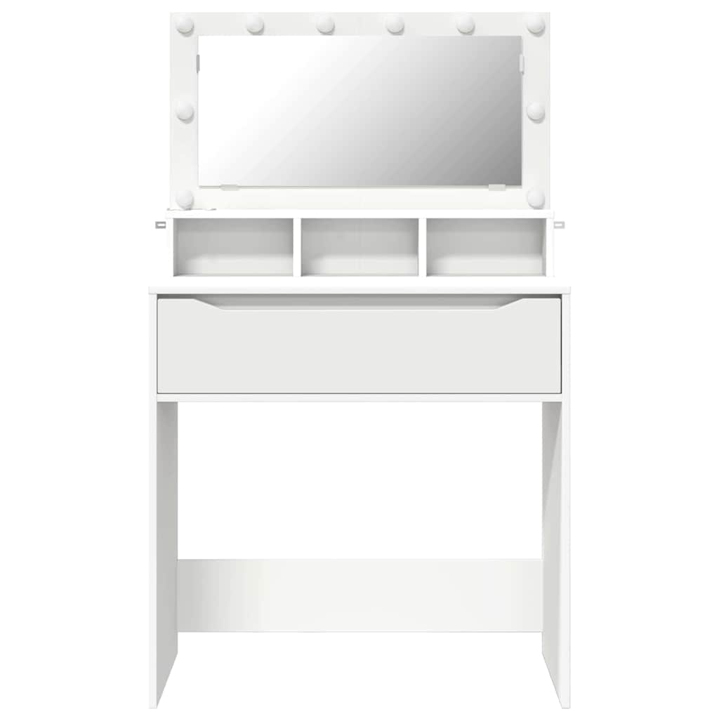 Soveværelsessminkeborde Hvid 80 x 39,6 x 135 cm Konstrueret træ