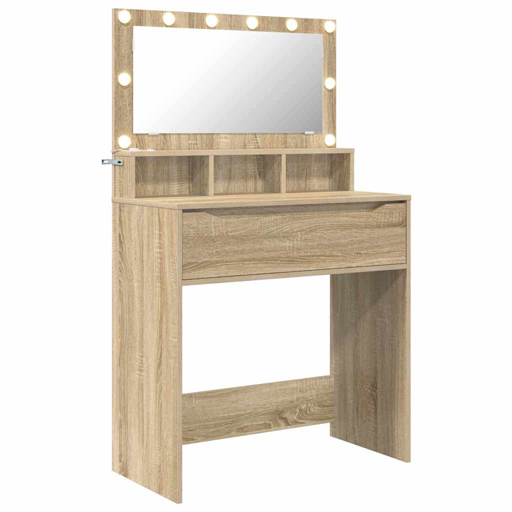 Soveværelsessminkeborde med skuffe Sonoma eg 80 x 39,6 x 135 cm