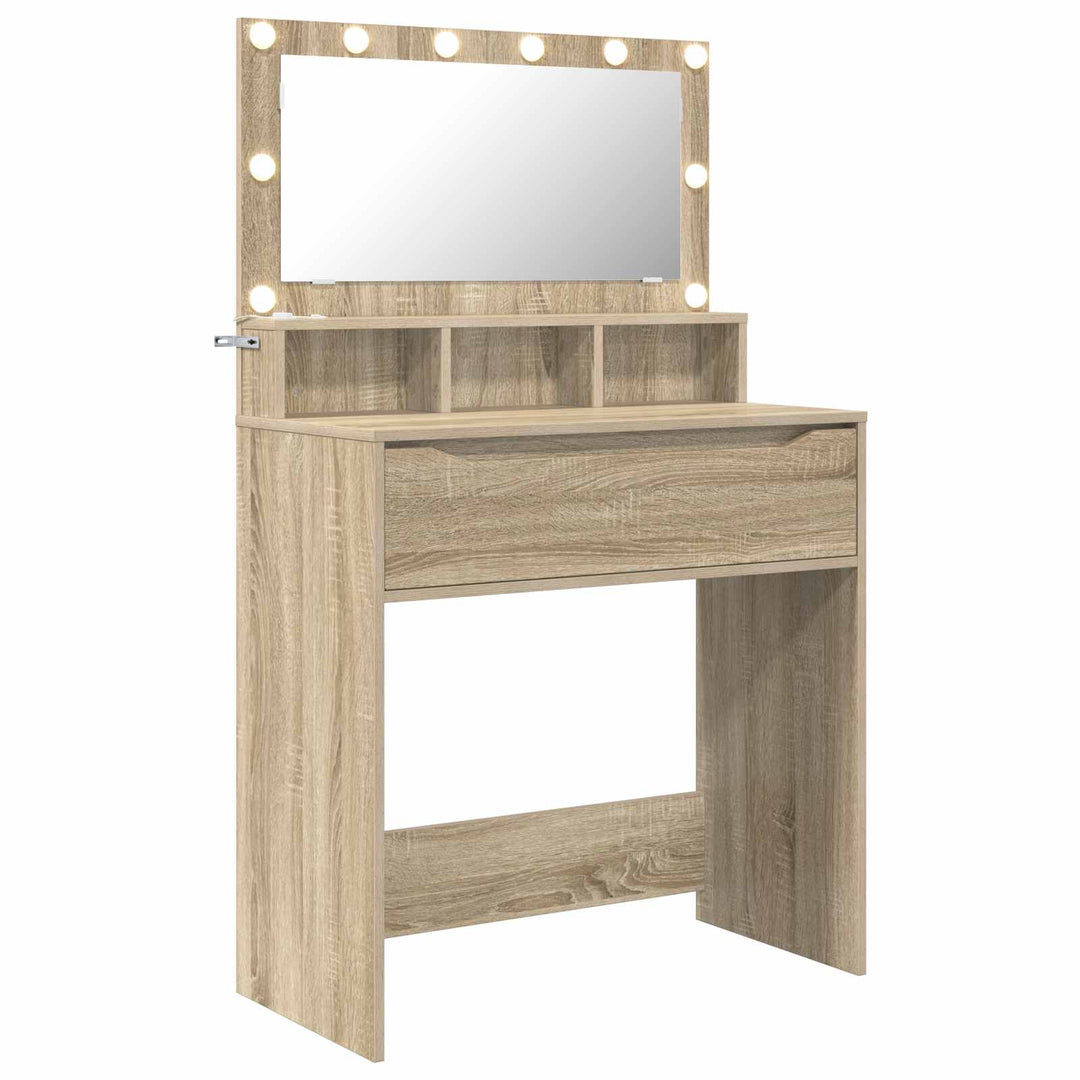 Soveværelsessminkeborde med skuffe Sonoma eg 80 x 39,6 x 135 cm