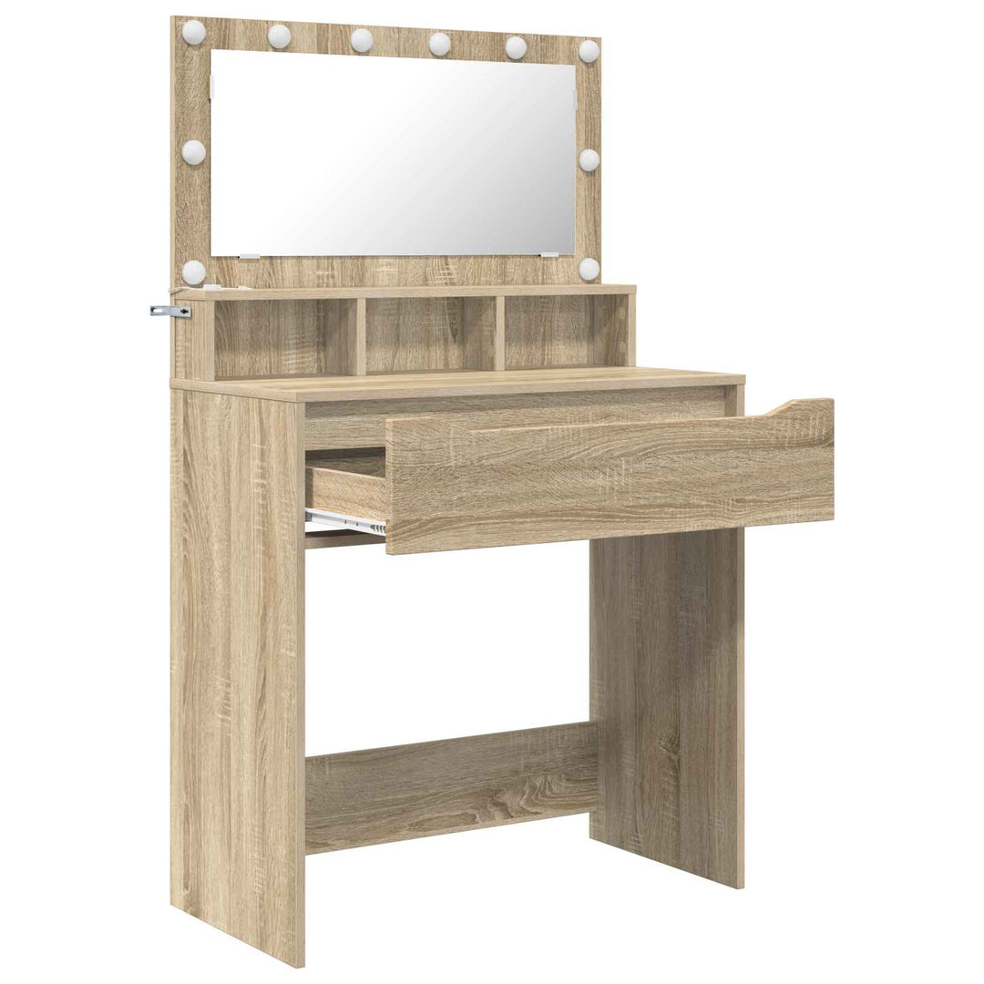Soveværelsessminkeborde med skuffe Sonoma eg 80 x 39,6 x 135 cm