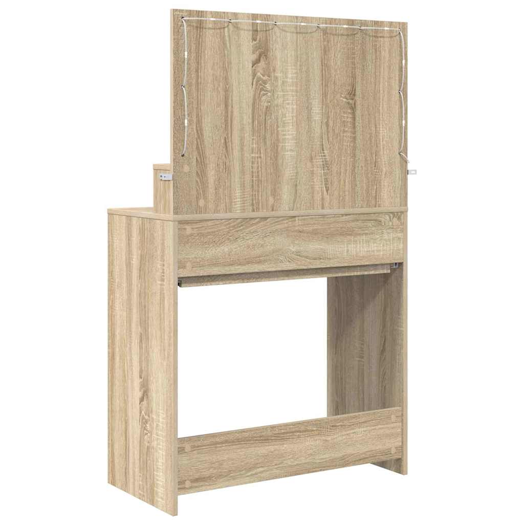 Soveværelsessminkeborde med skuffe Sonoma eg 80 x 39,6 x 135 cm