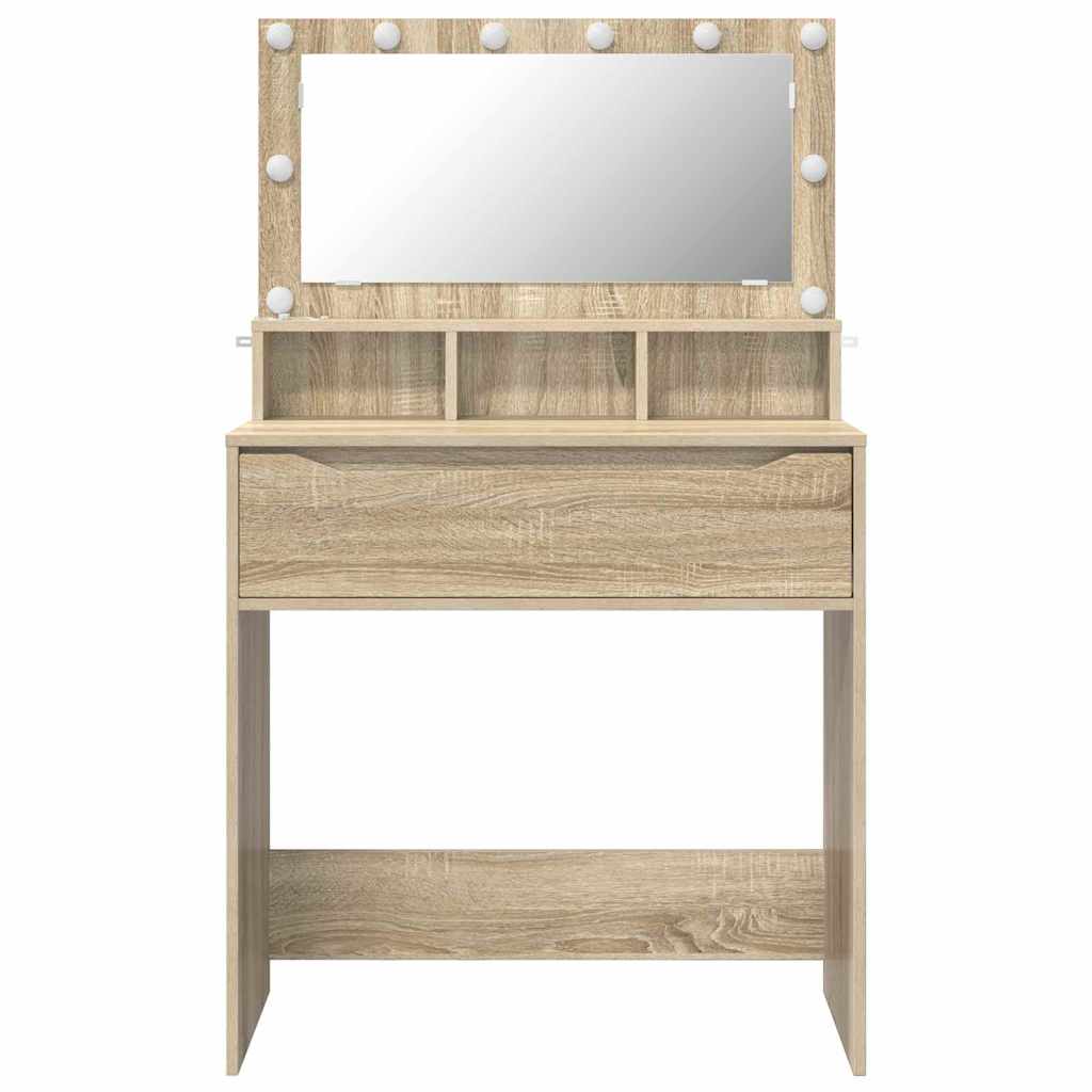 Soveværelsessminkeborde med skuffe Sonoma eg 80 x 39,6 x 135 cm