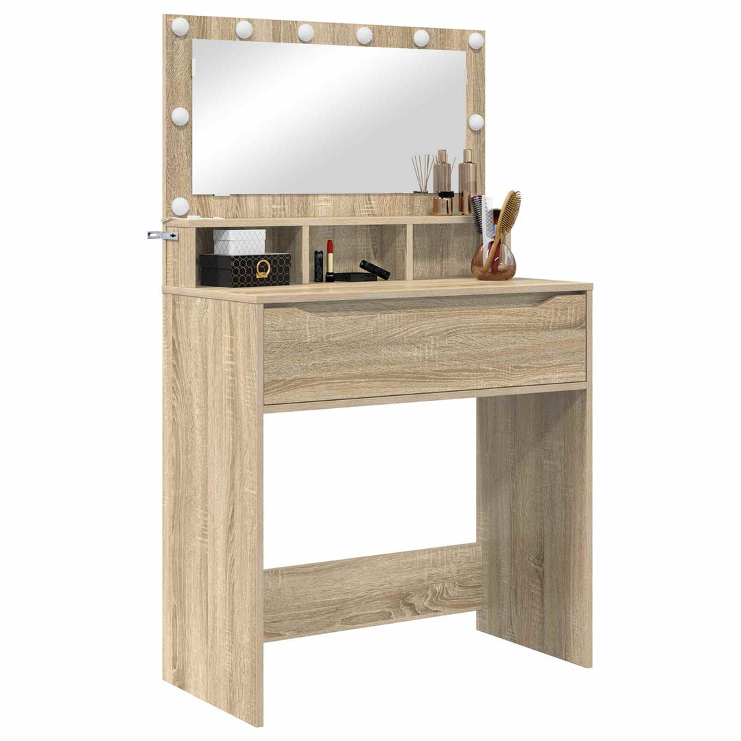 Soveværelsessminkeborde med skuffe Sonoma eg 80 x 39,6 x 135 cm