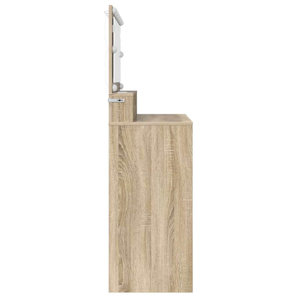 Soveværelsessminkeborde med skuffe Sonoma eg 80 x 39,6 x 135 cm