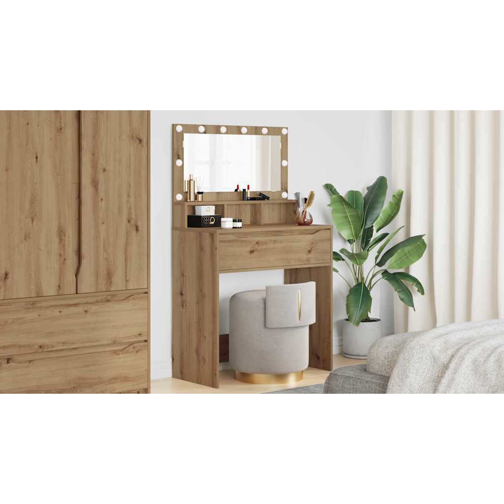 Soveværelsessminkeborde Artisan Egetræ 80 x 39,6 x 135 cm