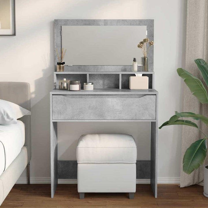 Soveværelsessminkeborde med skuffe Beton Grå 80 x 39,6 x 135 cm