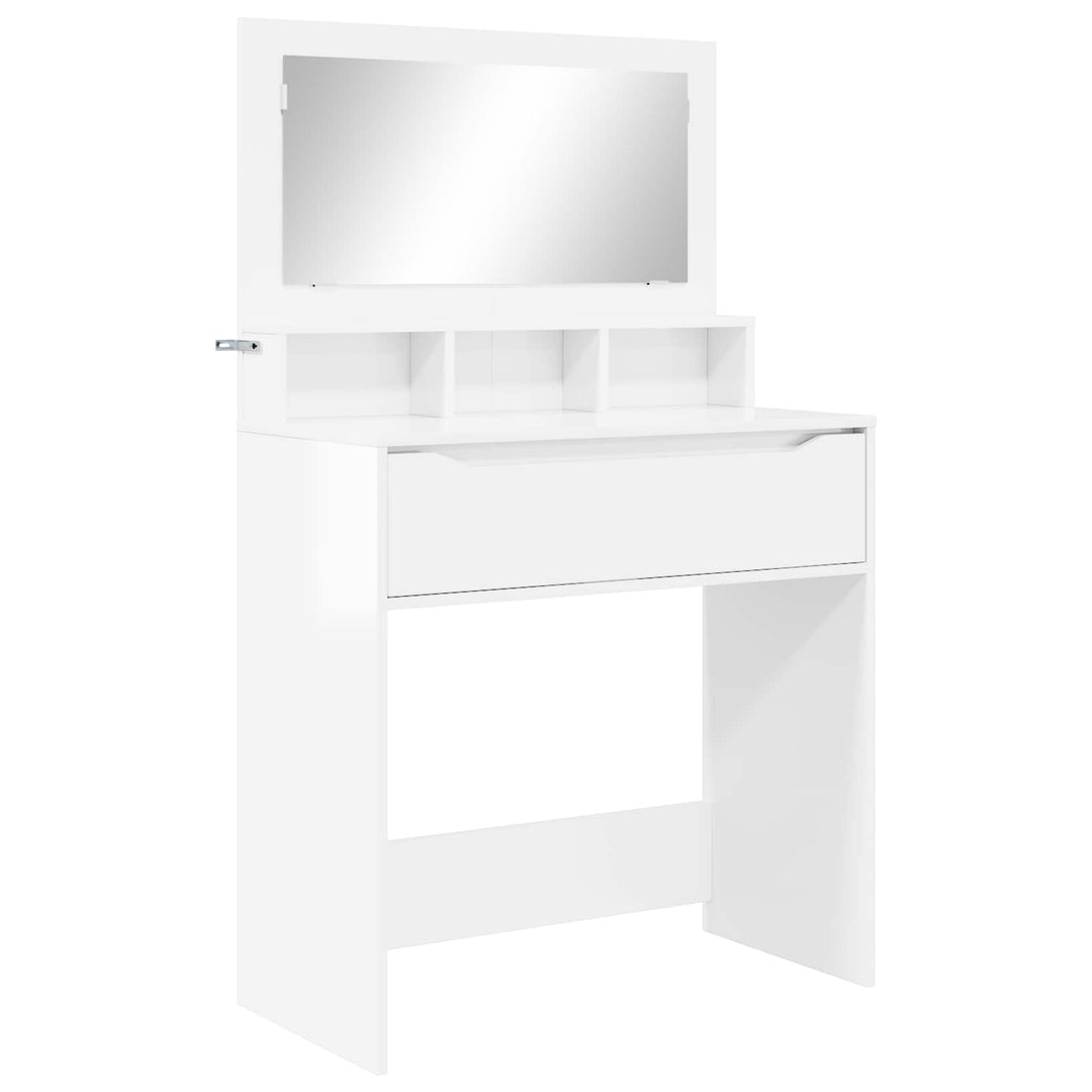 Soveværelsessminkeborde Høj gloss hvid 80 x 39,6 x 135 cm