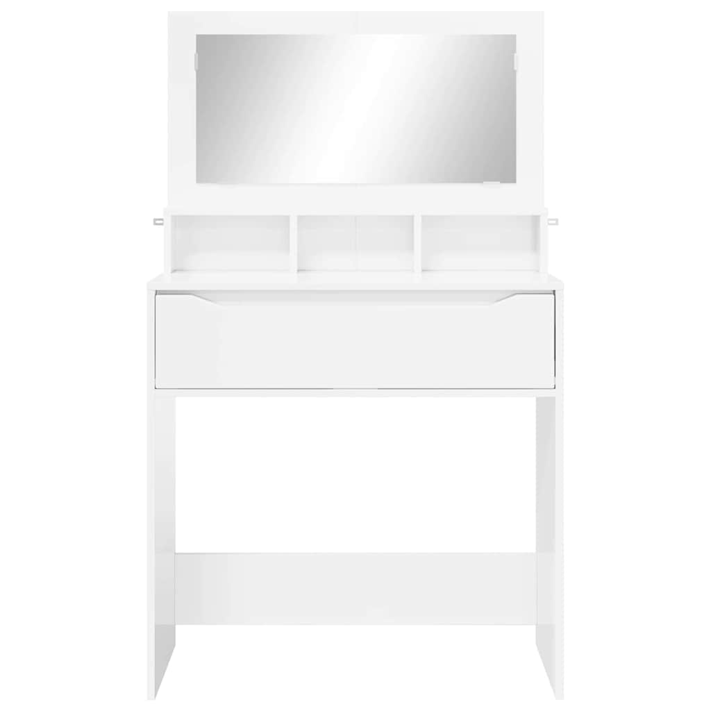 Soveværelsessminkeborde Høj gloss hvid 80 x 39,6 x 135 cm