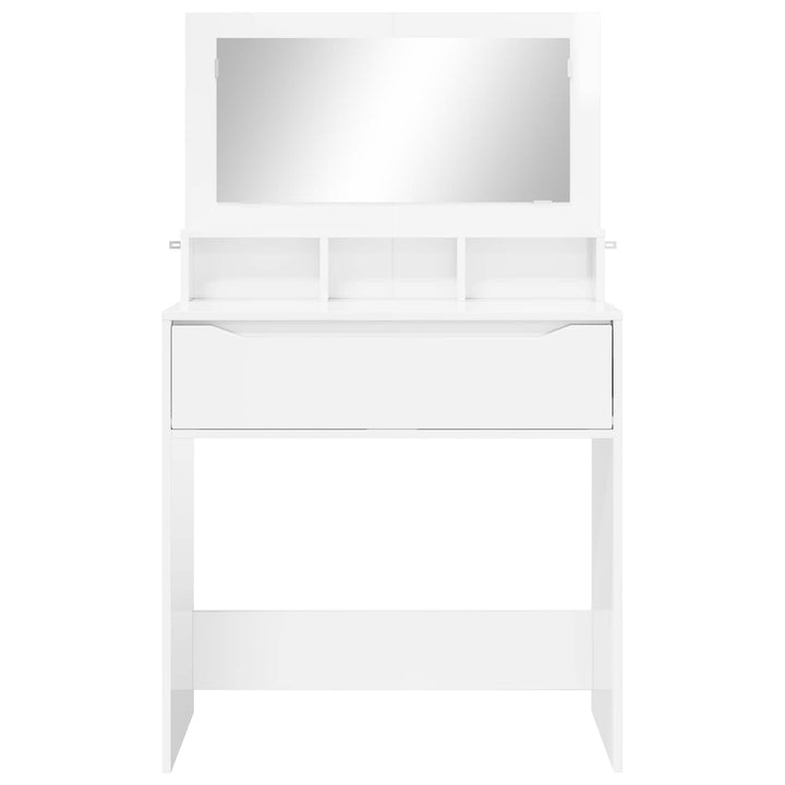 Soveværelsessminkeborde Høj gloss hvid 80 x 39,6 x 135 cm
