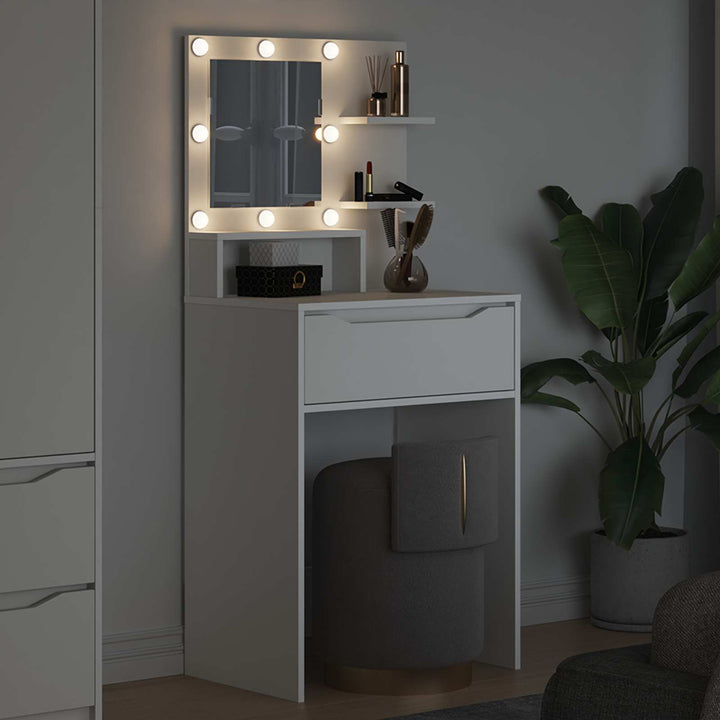 Soveværelsessminkeborde Hvid 80 x 39,6 x 135 cm Konstrueret træ