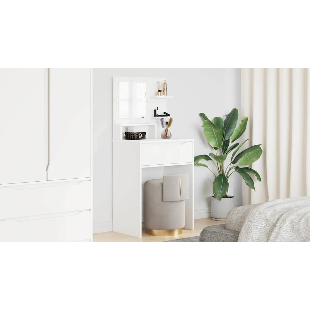 Soveværelsessminkeborde Hvid 80 x 39,6 x 135 cm Konstrueret træ