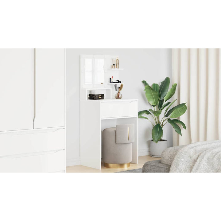 Soveværelsessminkeborde Hvid 80 x 39,6 x 135 cm Konstrueret træ