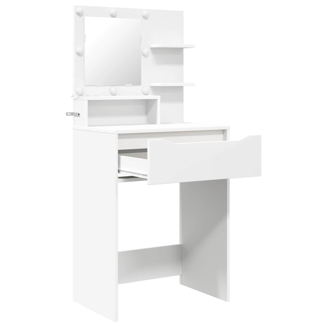 Soveværelsessminkeborde Hvid 80 x 39,6 x 135 cm Konstrueret træ