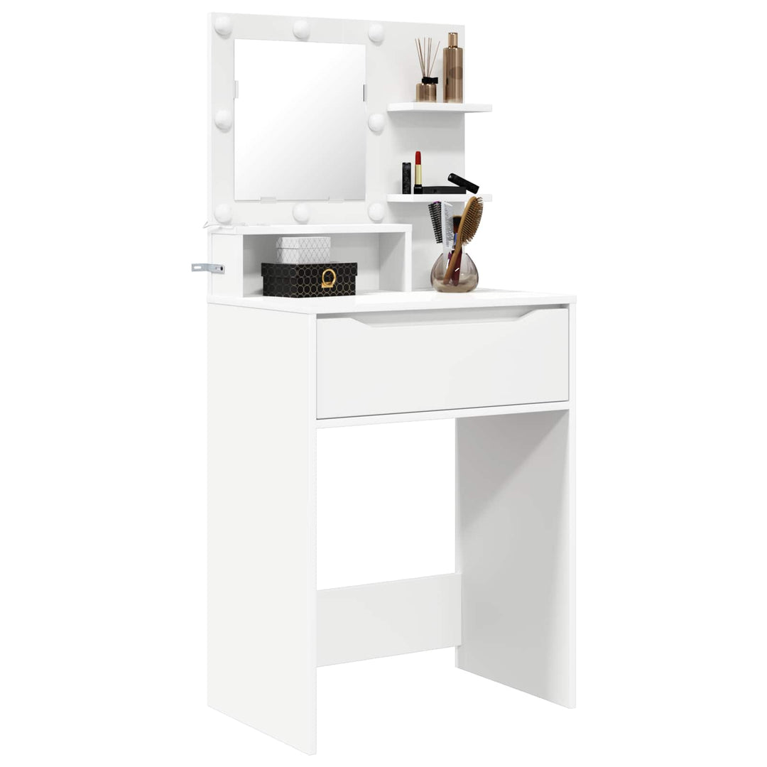 Soveværelsessminkeborde Hvid 80 x 39,6 x 135 cm Konstrueret træ