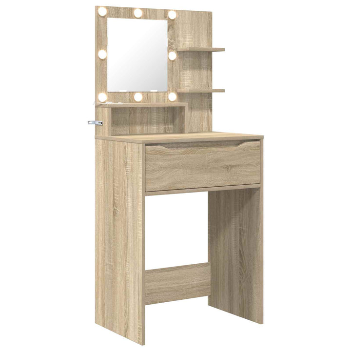Soveværelsessminkeborde med skuffe Sonoma eg 80 x 39,6 x 135 cm