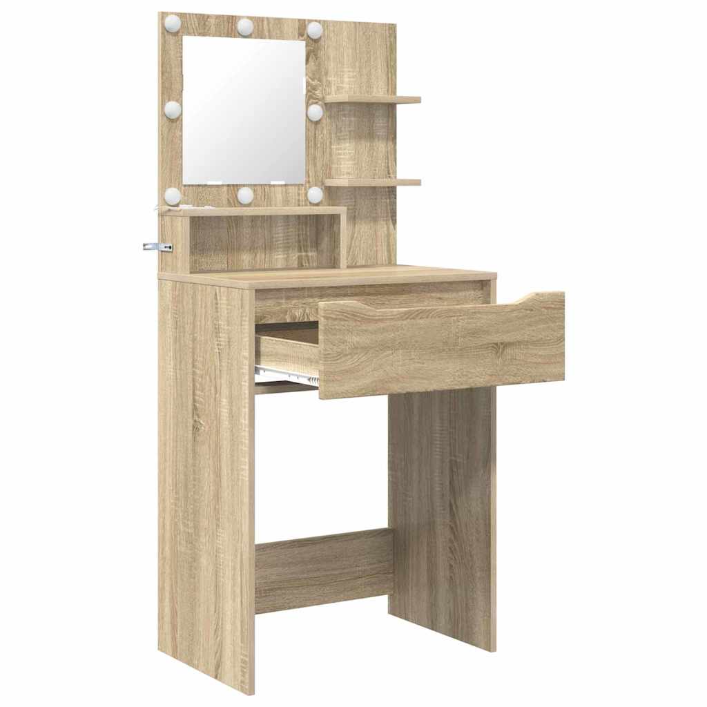Soveværelsessminkeborde med skuffe Sonoma eg 80 x 39,6 x 135 cm