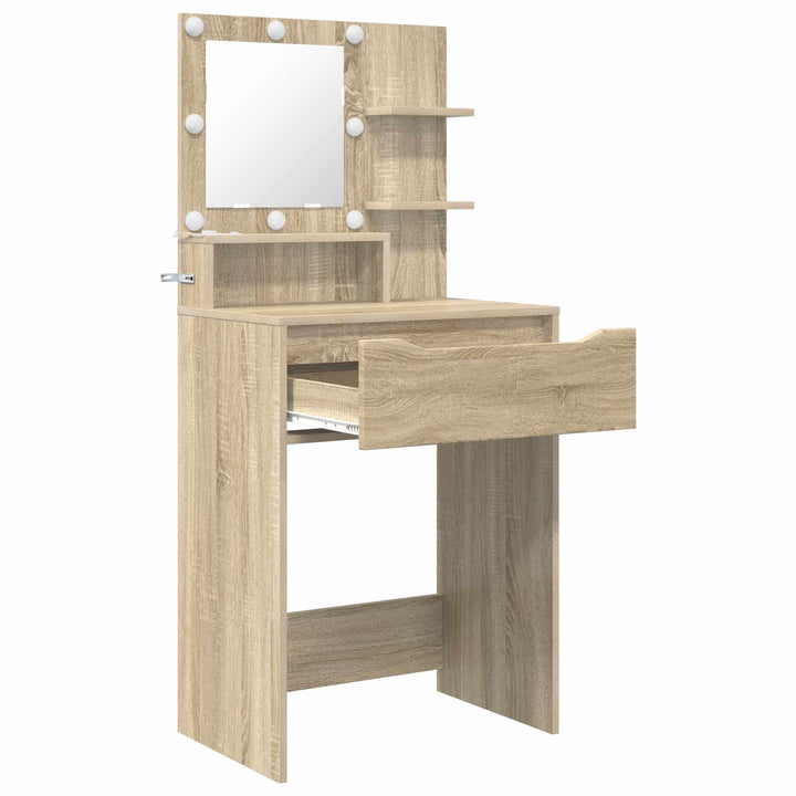 Soveværelsessminkeborde med skuffe Sonoma eg 80 x 39,6 x 135 cm