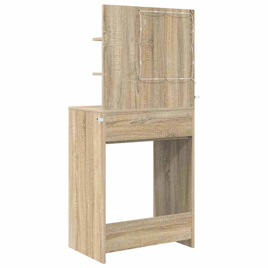 Soveværelsessminkeborde med skuffe Sonoma eg 80 x 39,6 x 135 cm