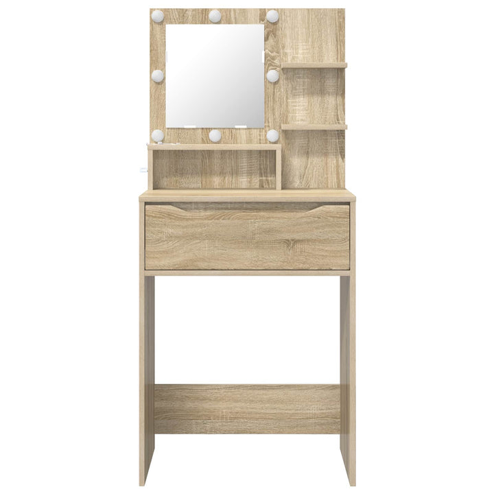 Soveværelsessminkeborde med skuffe Sonoma eg 80 x 39,6 x 135 cm