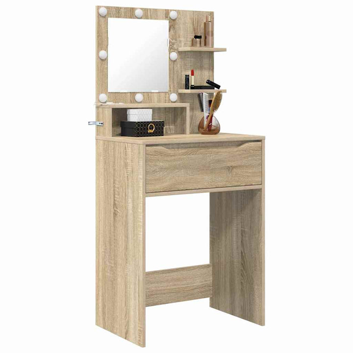Soveværelsessminkeborde med skuffe Sonoma eg 80 x 39,6 x 135 cm