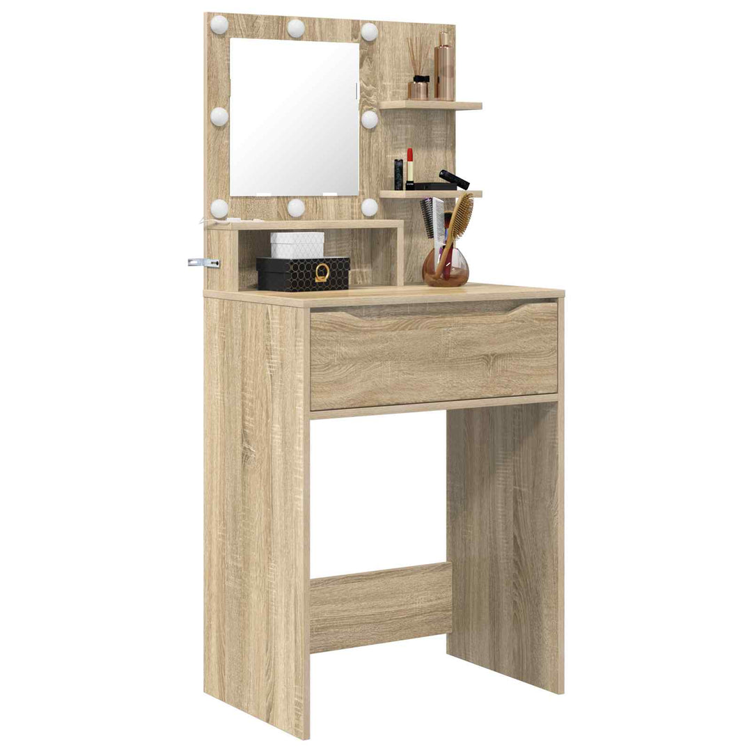 Soveværelsessminkeborde med skuffe Sonoma eg 80 x 39,6 x 135 cm