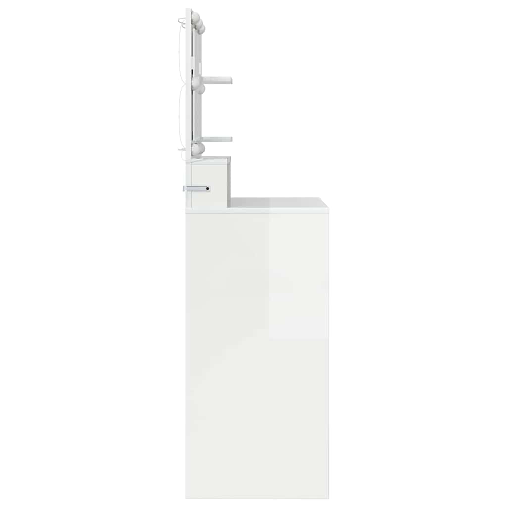 Soveværelsessminkeborde Høj gloss hvid 80 x 39,6 x 135 cm