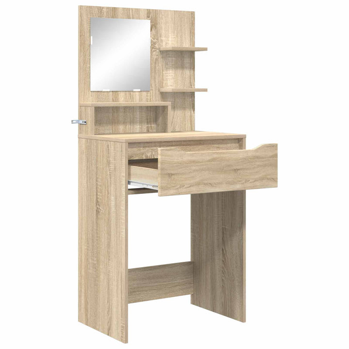 Soveværelsessminkeborde med skuffe Sonoma eg 80 x 39,6 x 135 cm
