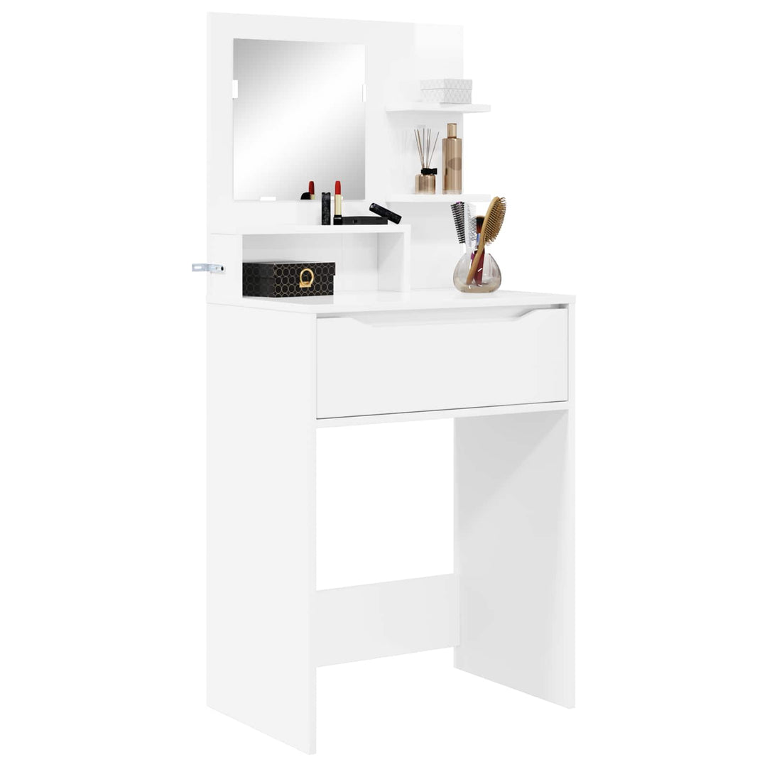 Soveværelsessminkeborde Høj gloss hvid 80 x 39,6 x 135 cm
