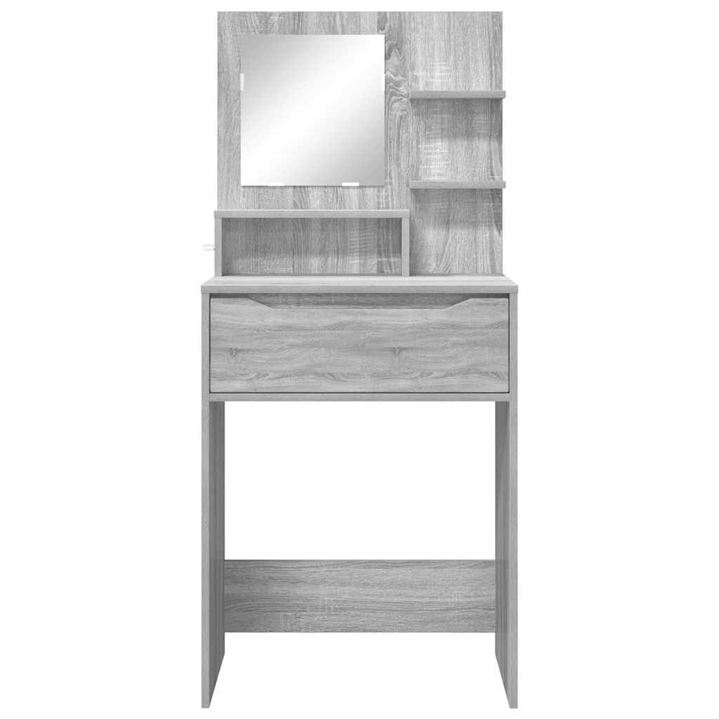 Soveværelsessminkeborde med hylde Grå Sonoma 80 x 39,6 x 135 cm